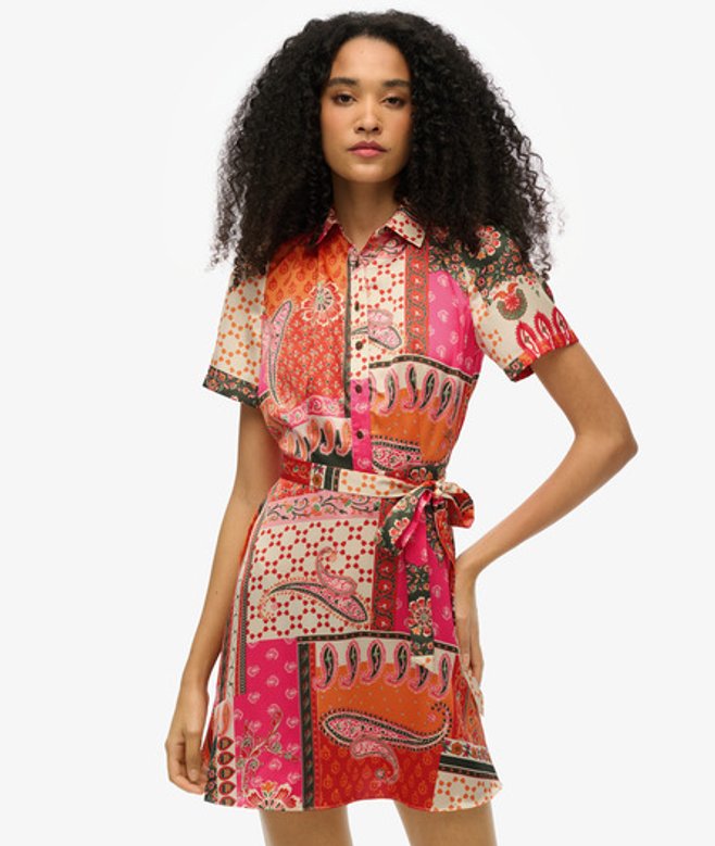 Damen Mini-hemdkleid im Patchworkdesign - Größe: 36 - Superdry - Modalova