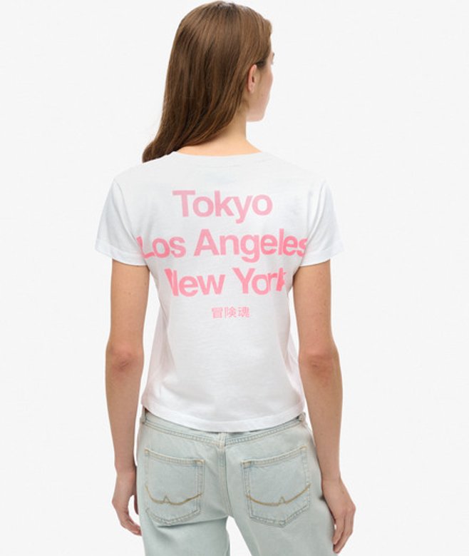 Core City T-shirt met Logo en Aansluitende Pasvorm Wit Grootte: 34 afbeelding