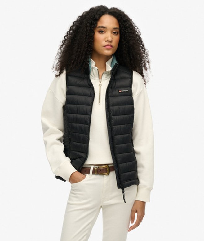 Superdry Women&rsquo;s Fuji Lite Padded Gilet Black - Size: 18