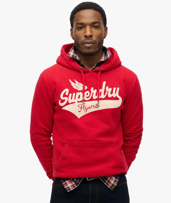 Superdry Flyers Script Hoodie Rood
