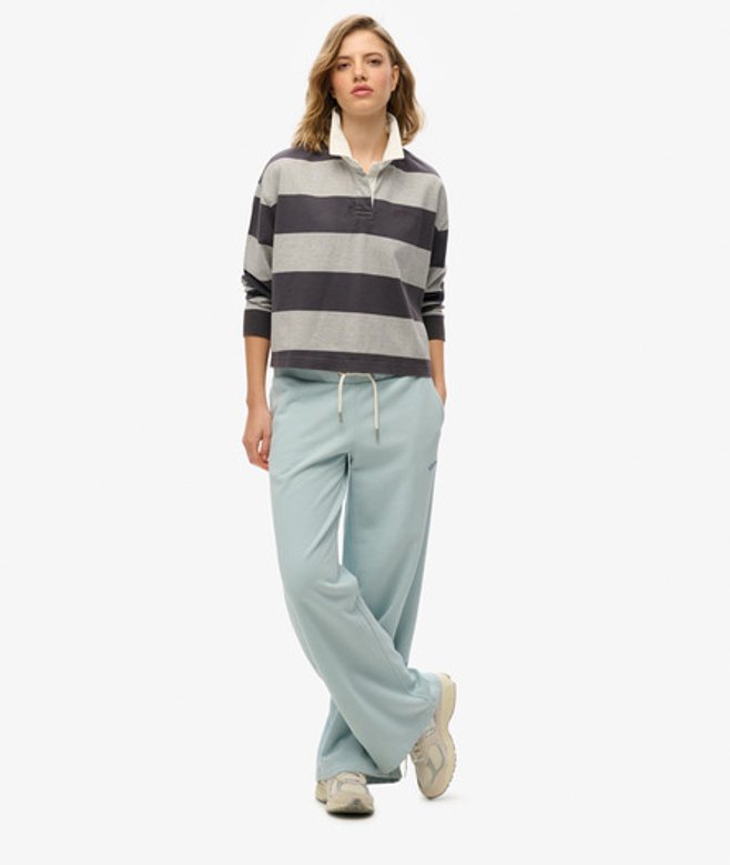 Superdry Essential Logo Joggingbroek met Wijde Pijpen Light Blue