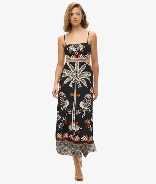 Superdry Statement Maxi-jurk met Uitgesneden Accenten Black