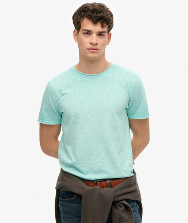 Raw Edge Slub T-shirt Blue Grootte: XL afbeelding