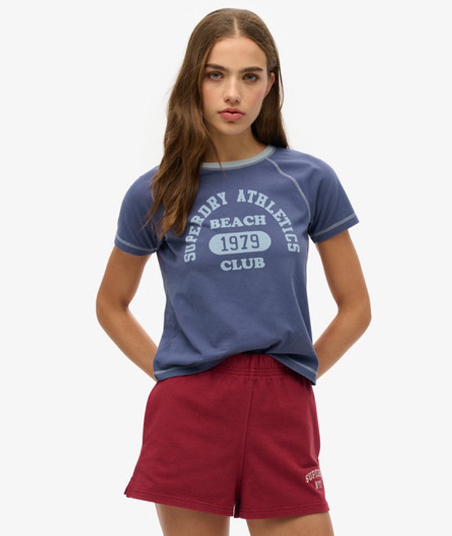 Women's Athletic Raglan-t-shirt mit Grafik - Größe: 38 - Superdry - Modalova