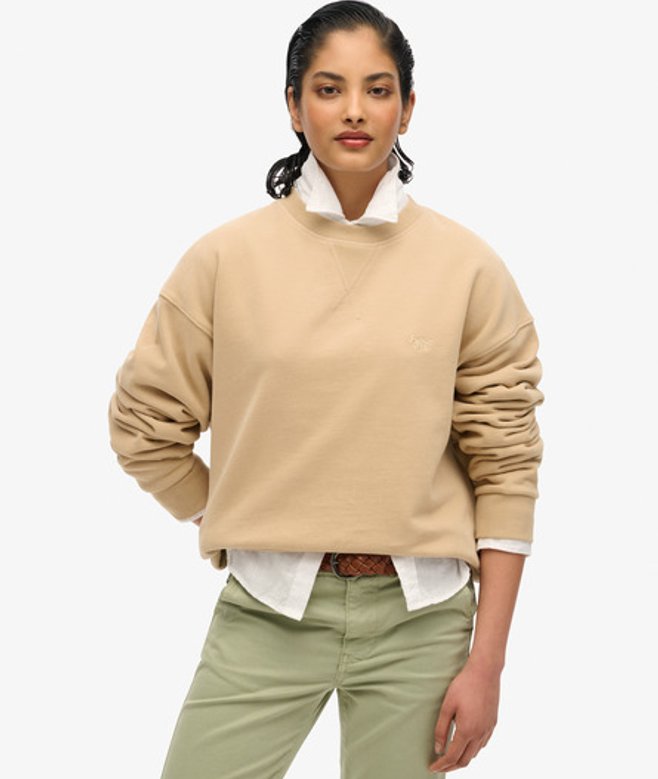 Studios Sweatshirt met Ronde Hals Beige Grootte: 40 afbeelding