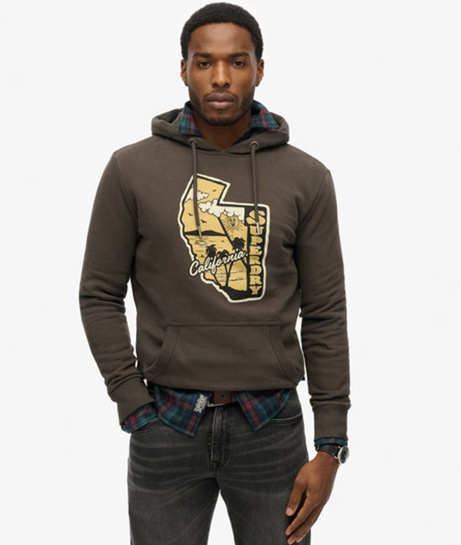 Vintage Travel Hoodie Bruin Grootte: XL afbeelding