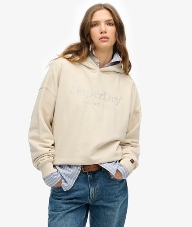 Venue Metallic Hoodie met Relaxte Pasvorm Beige Grootte: 34 afbeelding