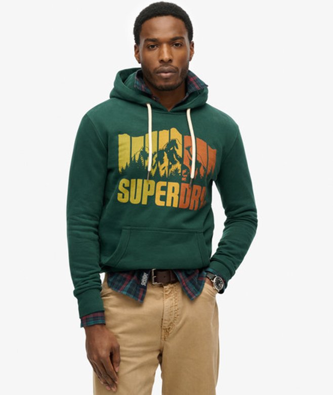 Mountain Rainbow Hoodie Groen Grootte: S afbeelding