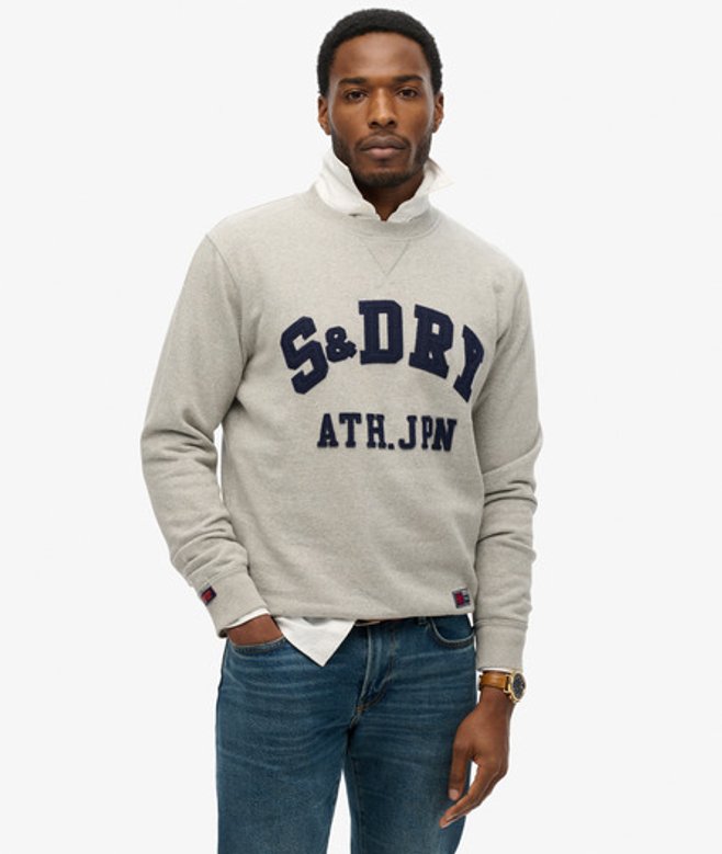Superdry Vintage Athletic Sweatshirt met Ronde Hals Grey