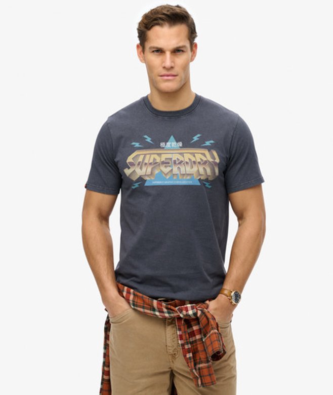 Men's Lässiges T-shirt mit Rockband-logo - Größe: Xxl - Superdry - Modalova