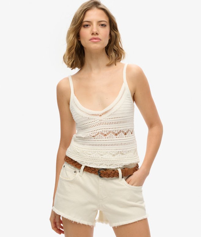 Gehaakt Camitopje White Grootte: 40 afbeelding