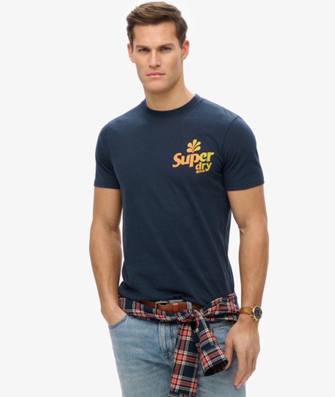 Men's Fade T-shirt Navy / Eclipse Navy - Size: XL - Superdry - Modalova