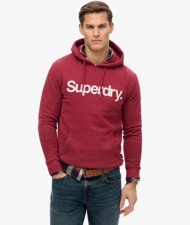 Superdry Men's Core Logo Hoodie Red / New Port - Size: M