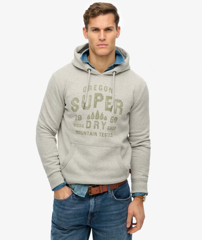 Men's Work Shop Hoodie / Marl - Size: L - Superdry - Modalova