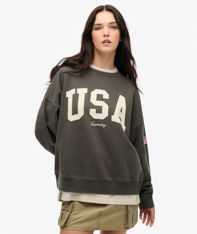 Athletic Essentials Relaxed Sweatshirt met Ronde Hals Donkergrijs Grootte: 40 afbeelding