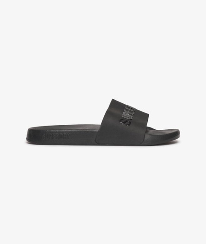Superdry Men's Code Logo Pool Sliders Black / Black/black