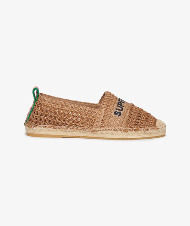 Raffia Espadrille met Borduursels Beige Grootte: 38 afbeelding