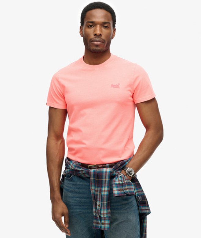 Essential Neon T-shirt met Geborduurd Logo Cream Grootte: L afbeelding