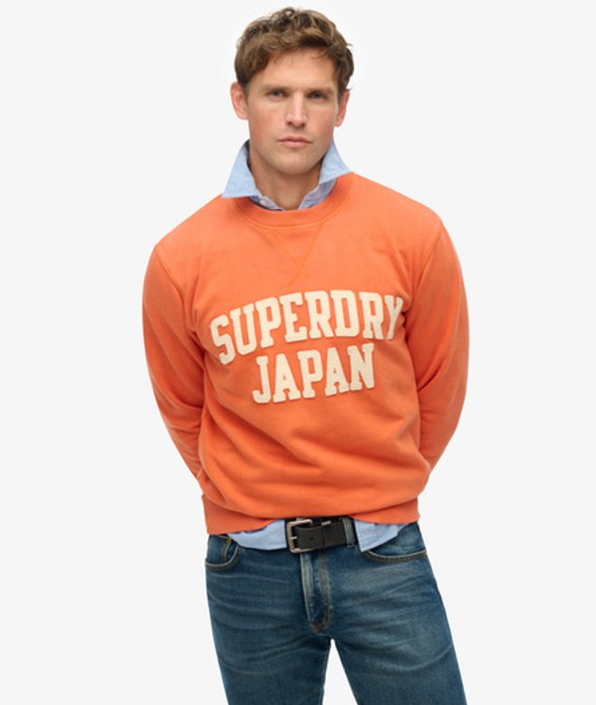 Superdry Vintage Athletic Sweatshirt met Ronde Hals Orange