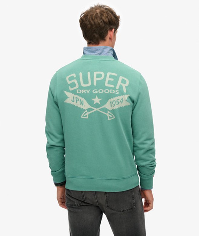 Superdry Lo-fi Outdoor Mono Relaxed Sweatshirt met Ronde Hals Green