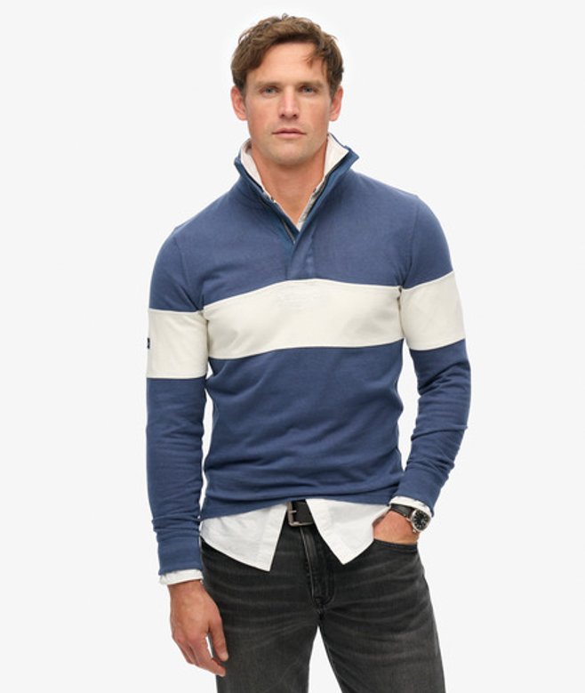 Herren Klassisches Rugby-henley-oberteil - Größe: L - Superdry - Modalova