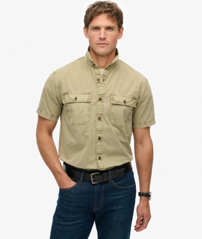 Superdry Military Overhemd met Korte Mouwen Brown