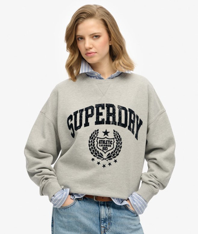 Athletic Flock Sweatshirt met Relaxte Pasvorm