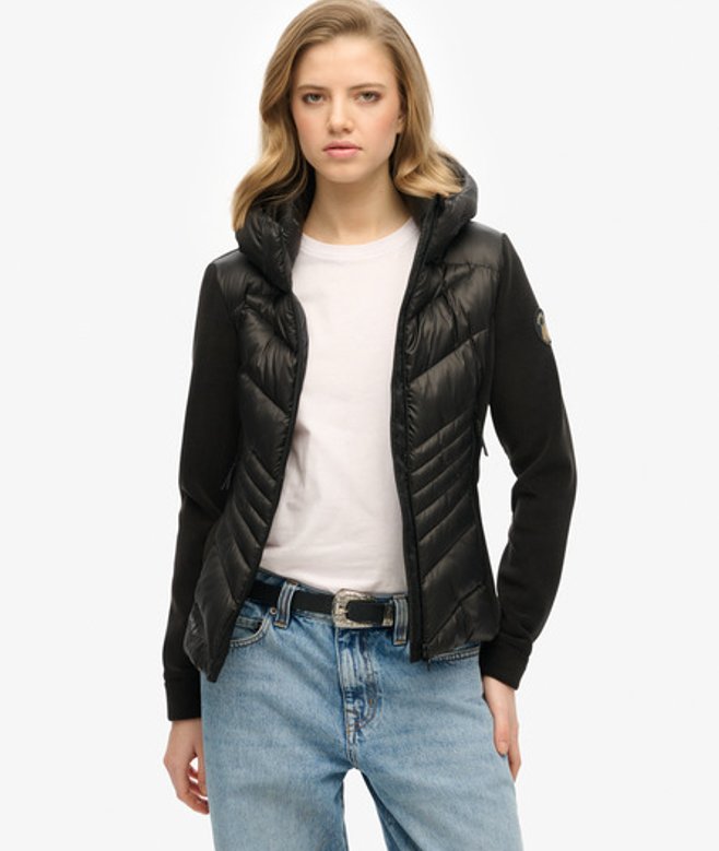 Superdry Women’s Hooded Storm Fleece Jacket Black – Size: 14 Superdry Women’s Hooded Storm Fleece Jacket Black – Size: 14