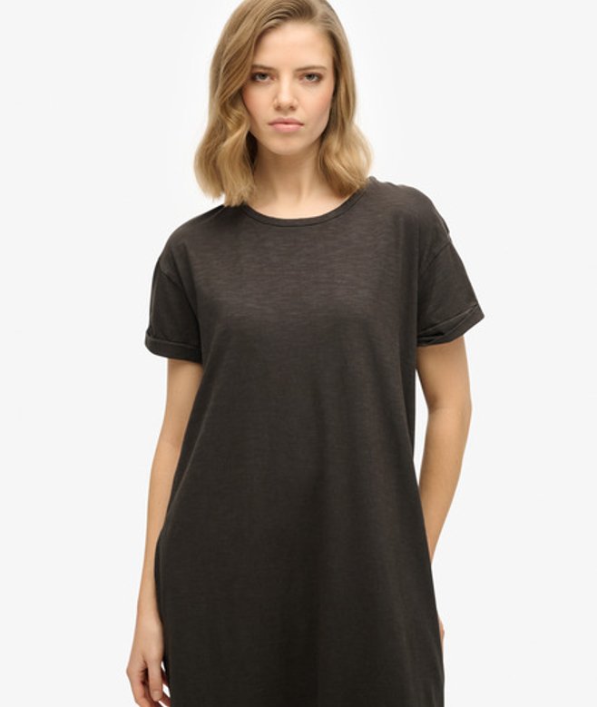 Superdry Women&rsquo;s Midi T-shirt Dress Black - Size: 8