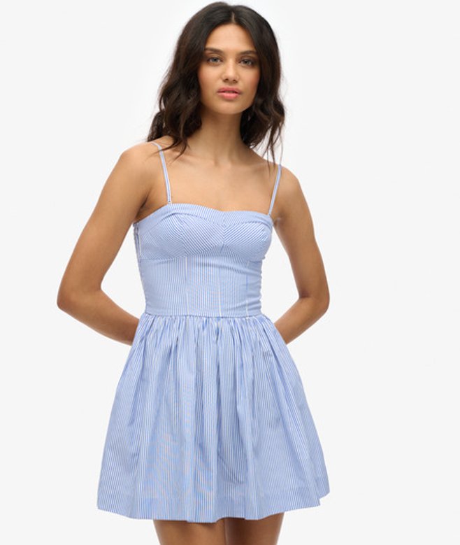 Superdry Korset Cami Mini-jurk Light Blue
