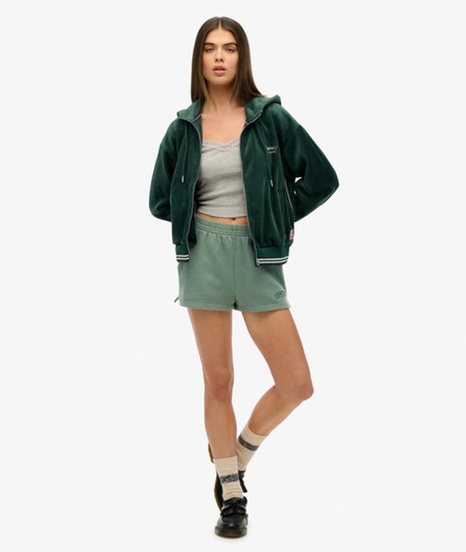 Damen Athletic Essentials Shorts mit Farblich Abgestimmter Stickerei - Größe: 38 - Superdry - Modalova