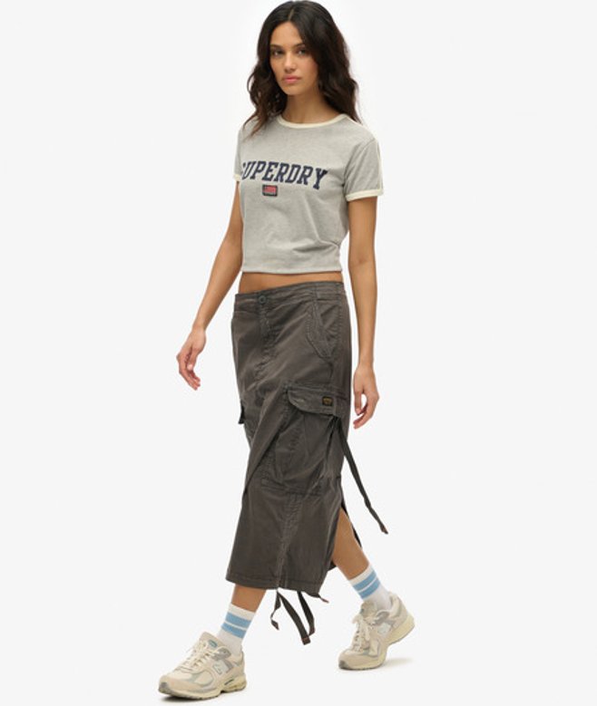 Superdry Women's Cargo Midi Skirt Grey / Asphalt Grey