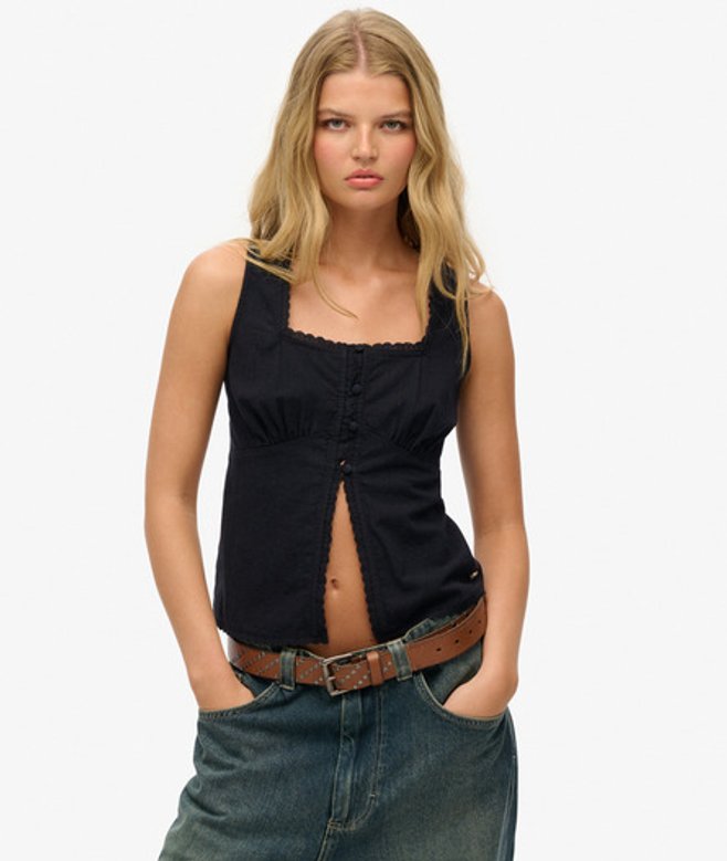 Mouwloze Ibiza top Black Grootte: 44 afbeelding