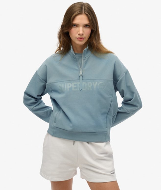 Women's Active Tech Logo Relaxed Sweatshirt mit Reißverschluss - Größe: 36 - Superdry - Modalova