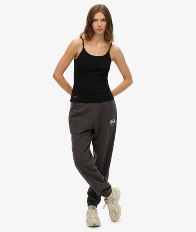 Superdry Athletic Essential Boyfriend Joggingbroek Dark Grey