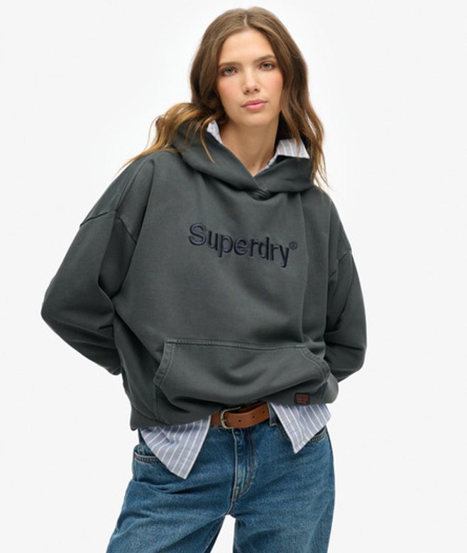 Damen Lässiges Core Hoodie mit Logostickerei - Größe: 42 - Superdry - Modalova