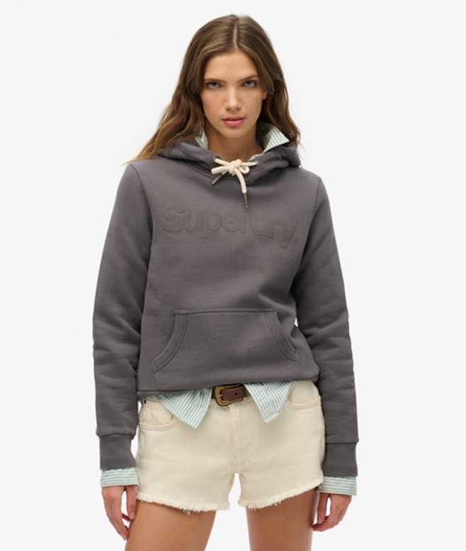Core Hoodie in Ton-sur-tonkleuren Donkergrijs Grootte: 40 afbeelding