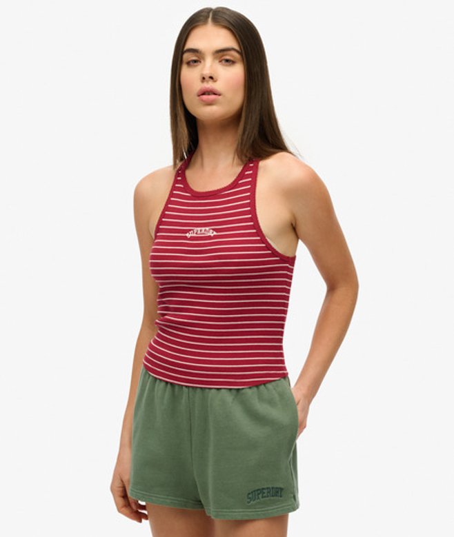 Essential Logo Racerback Hemdje met Strepen Rood Grootte: 44 afbeelding