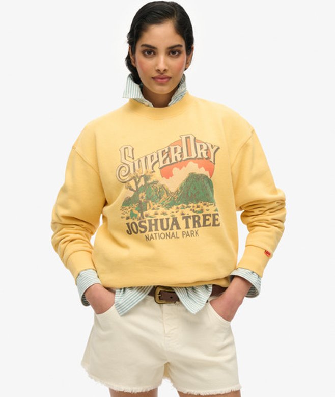 Women's Lässiges Souvenir Sweatshirt mit Grafik und Rundhalsausschnitt - Größe: 42 - Superdry - Modalova