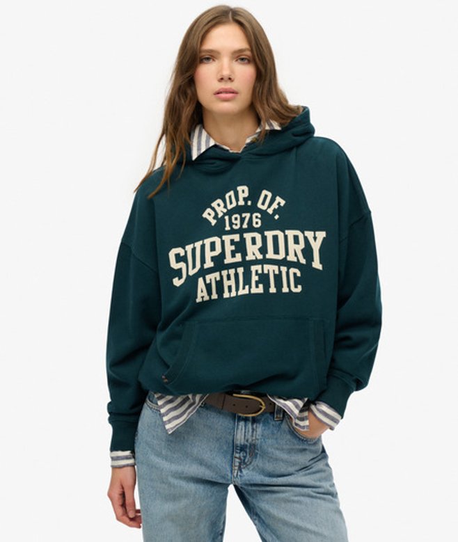 Athletic Essentials Hoodie met Losse Pasvorm Groen Grootte: 36 afbeelding