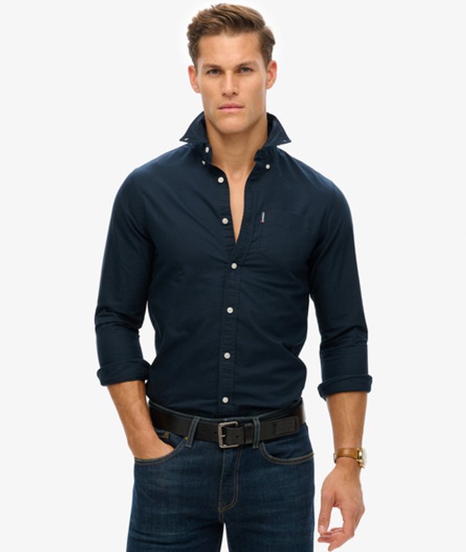 Men's Langärmeliges Essentials Oxfordhemd - Größe: Xxl - Superdry - Modalova
