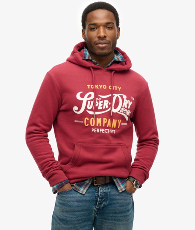 Men's Perfect Fit Hoodie mit Schriftzug - Größe: S - Superdry - Modalova