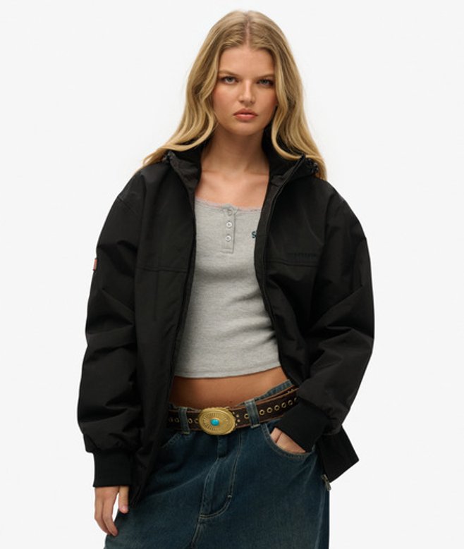 Women's Oversized Surplus Nylon Hooded Bomber Jacket, , Size: XL - Superdry - Modalova