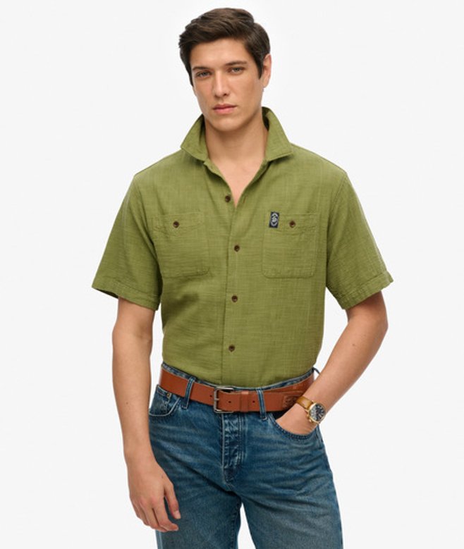 Men's The Merchant Store - Strukturiertes Kurzarmhemd - Größe: M - Superdry - Modalova