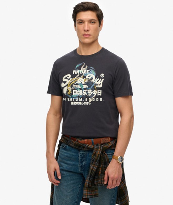 Men's Vintage Logo Tokyo Relaxed T-shirt - Größe: M - Superdry - Modalova