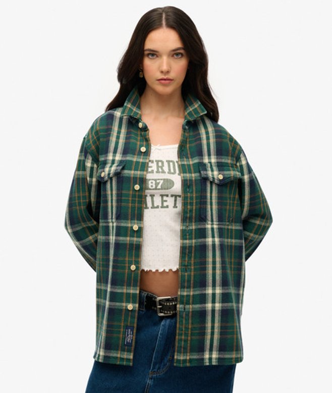 Women's The Merchant Store - Hemd mit Karomuster in Übergröße - Größe: L - Superdry - Modalova