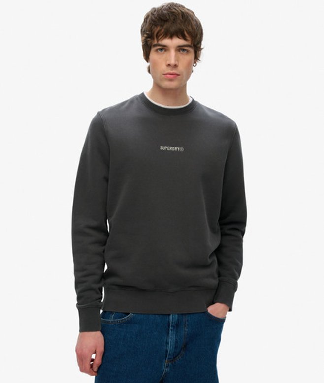Men's Micro Rundhals-sweatshirt mit Logo - Größe: XL - Superdry - Modalova