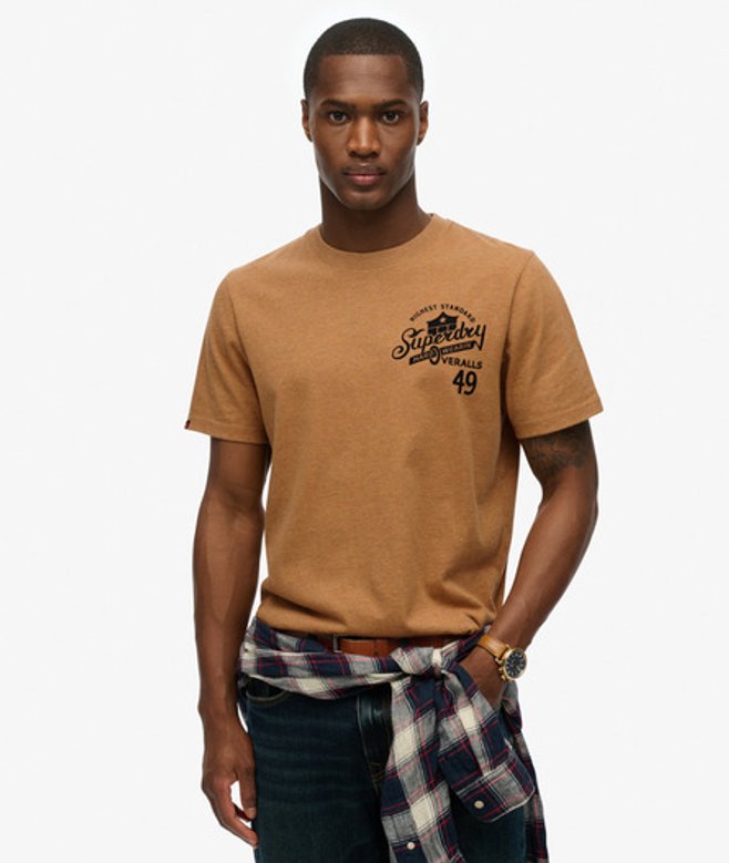 Vintage Workwear T-shirt met Relaxte Pasvorm Yellow Grootte: XL afbeelding