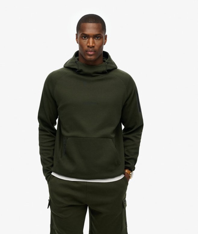 Tech Hoodie met Logo en Losse Pasvorm Groen Grootte: M afbeelding