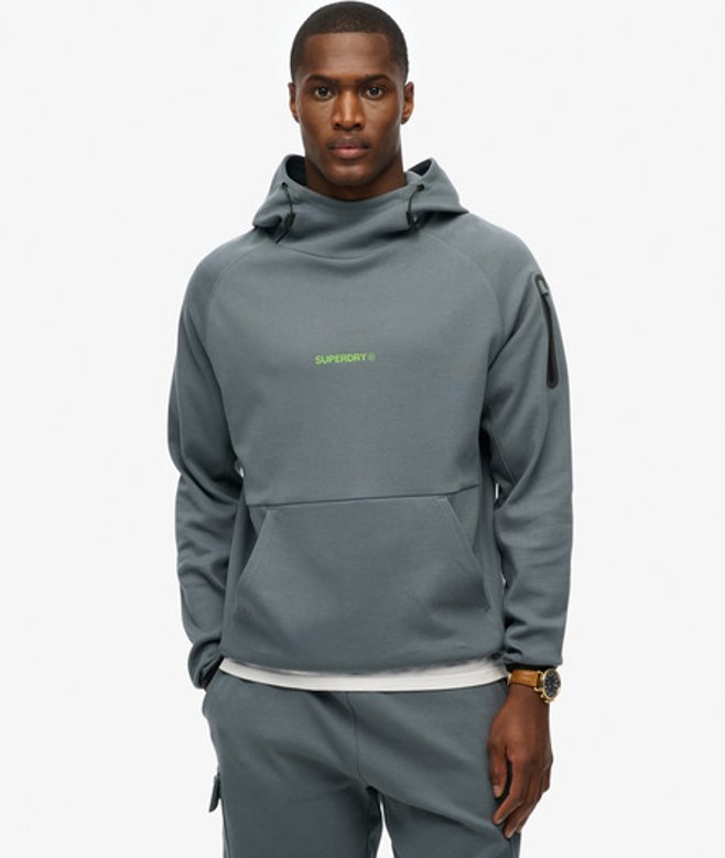 Tech Hoodie met Logo en Losse Pasvorm Blauw Grootte: M afbeelding